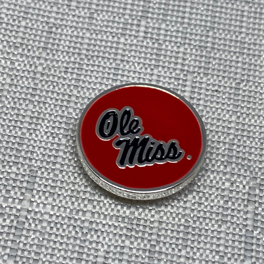 Ole Miss Snap Button Charm